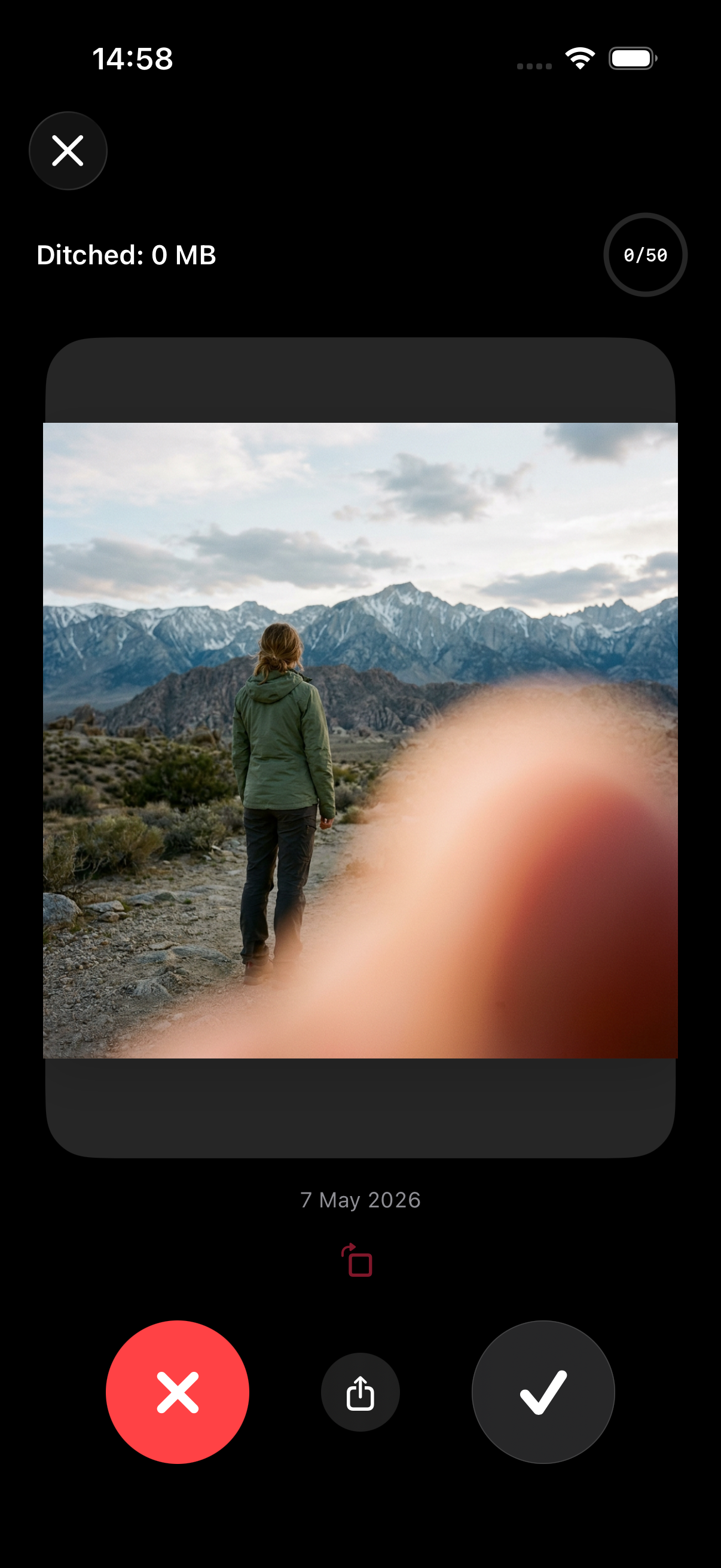 A ruined photo with a finger over the lens